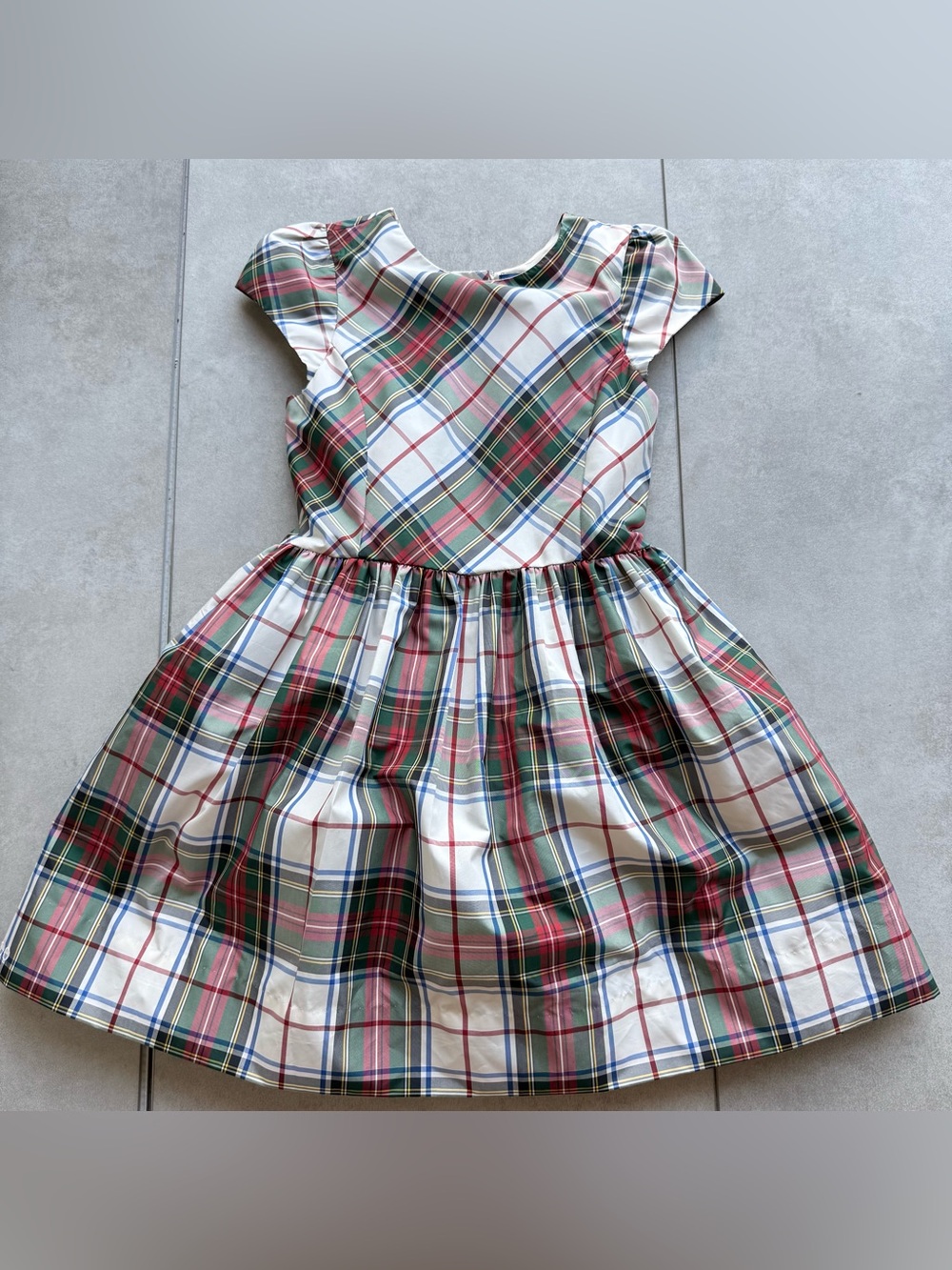 Polo Ralph Lauren Dress tartan SZ 6X Red Green white embroidered Logo lined
